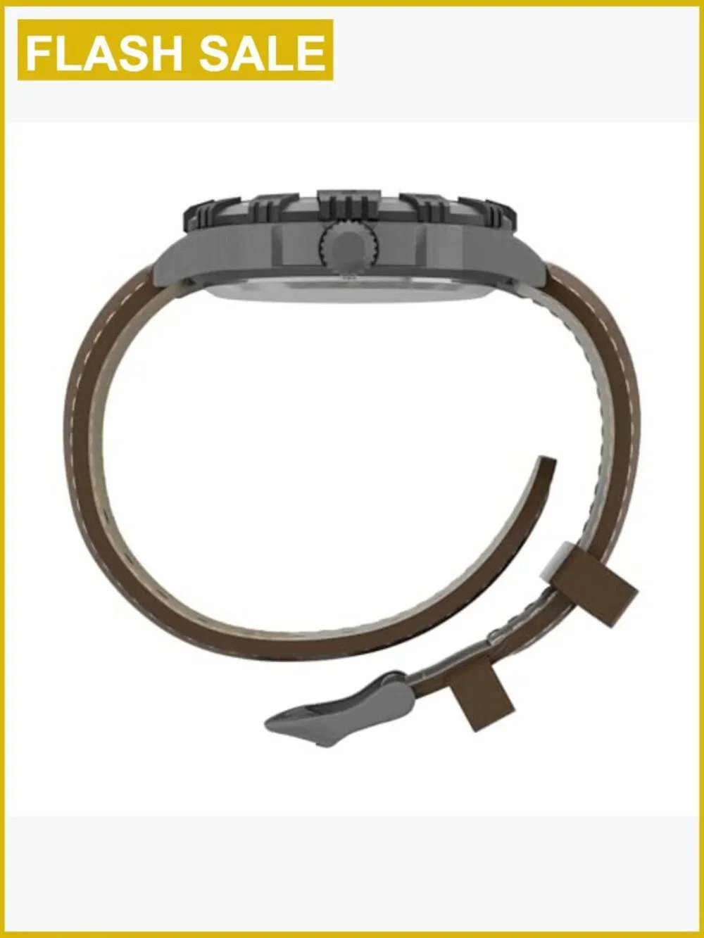 Rugged Leather Strap Field Watch with Indiglo